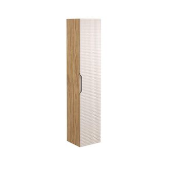 Petits Meubles Columna de pared 1 puerta paneles de melamina y mdf beige y madera