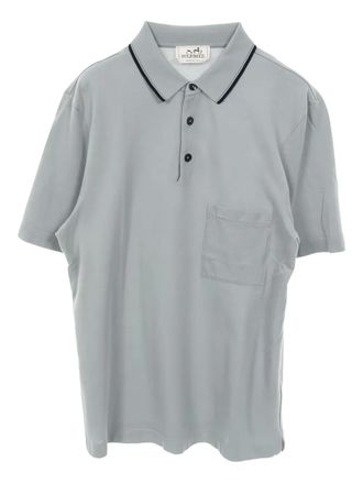 Hermès 2010s chest-pocket polo shirt - men - Cotton - S - Grey