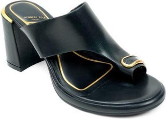 Kenneth Cole Syndika Platform Slide Sandal in Black Leather at Nordstrom, Size 7.5
