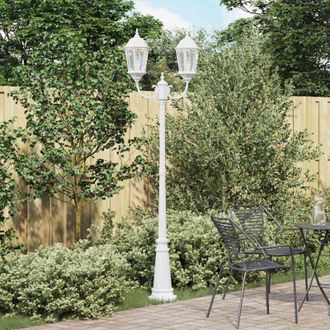 vidaXL Luz De Jard&iacute;n Blanco 235 Cm Aluminio Vidaxl