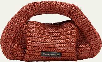 Stuart Weitzman The Moda Mini Raffia Top-Handle Bag