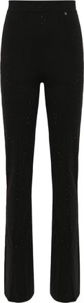 Nissa rhinestone-embellished slim-fit trousers - women - Cotton/Polyamide/Spandex/Elastane - 38 - Black