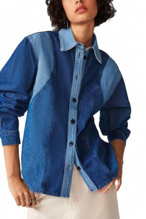 BA&SH Ianis Shirt In Blue Jeans