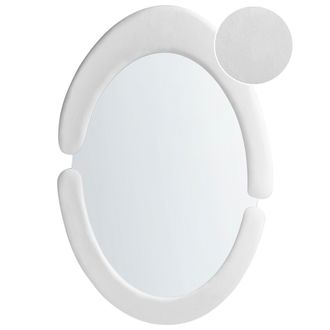 Beliani Beliani - Espejo De Pared Moderno Colgante Decorativo 53 X 89 Cm Marco Mdf Forma Irregular Ovalado Blanco Massay