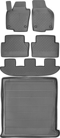 OEM Volkswagen Sharan Ii Van A Partir De 2010 Set - Alfombrillas Para Coche + Alfombrilla Para Maletero