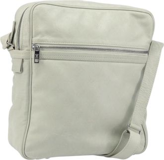 Louis Vuitton Clarkson Messenger Monogram Shadow Leather White Leather Handbag (Pre-Owned)