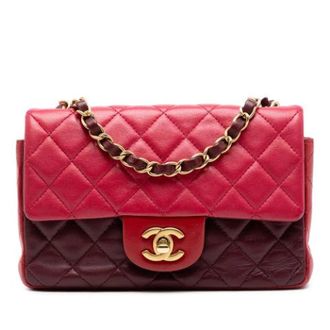Chanel Pre-owned New Mini Classic Flap Bag - Dames - Pre-owned - Rood - Maat: ONE Size Leer