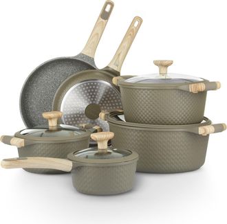 KASANOVA Batteria pentole 10 pezzi Bamb&ugrave; verde