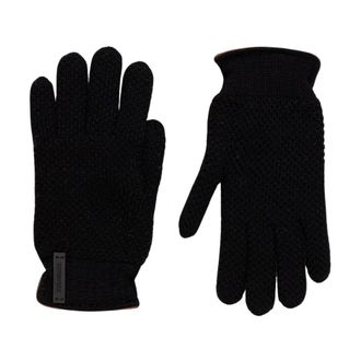 Paul & Shark Accessoires, Heren, Zwart, L, Wol, Logo-patch Chunky-knit Handschoenen