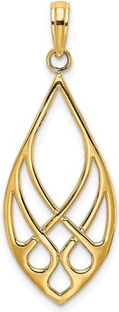 Diamond2Deal 14k Yellow Gold Celtic Knot Teardrop Charm Pendant