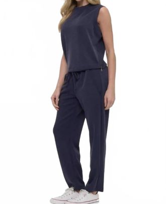 Ariella Straight Leg Scuba Pant In Navy
