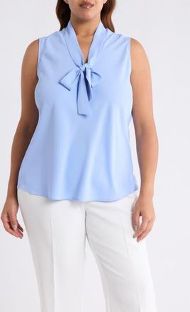 Kasper Sleeveless Tie Front Top in Paris Bleu at Nordstrom, Size 3 X