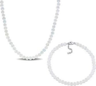 Delmar White Topaz Beaded Necklace & Bracelet Set at Nordstrom Rack