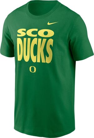 Nike Oregon Sideline Slogan Nike Mens Dri-FIT College Long-Sleeve T-Shirt in Green | 02ET30DUON-H2B