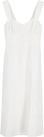Reformation Seaside Midi Dress in White Linen