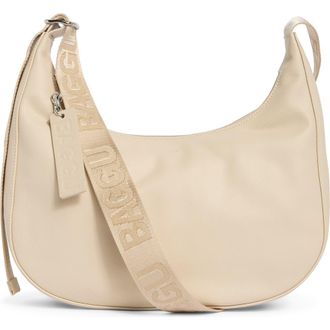 Baggu Medium Recycled Leather Crescent Shoulder Bag in Stone at Nordstrom Rack
