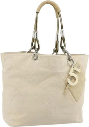 Chanel Pre-owned Tote Bags, female, Beige, Size: ONE SIZE Pre-owned Canvas Tote Bag