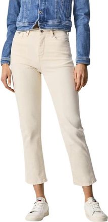 Pepe Jeans London Slim-fit Broeken - Dames - Slim Fit Broeken - Beige - W24 - Denim - Broeken