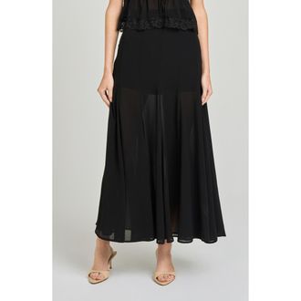 Wayf Norah Semisheer Skirt in Black at Nordstrom, Size X-Small