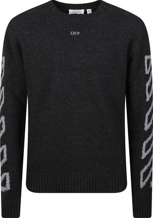 Off-white Diagonal Arrow Fuzzy Wool-Blend Sweater