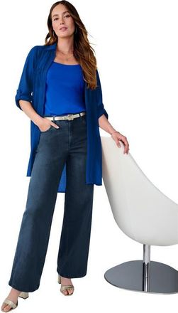 Jessica London True Fit Wide Leg Jean in Indigo at Nordstrom, Size 14
