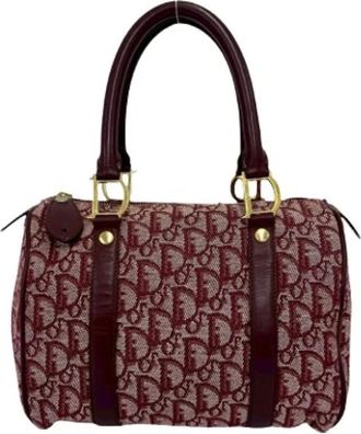 Dior Pre-owned Handbags, female, Red, Size: ONE SIZE Pre-owned Trotter Canvas Leather Handbag