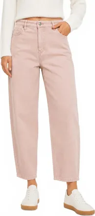 Kancan Ultra High Rise Slim Barrel Fit Jeans In Dusty Pink