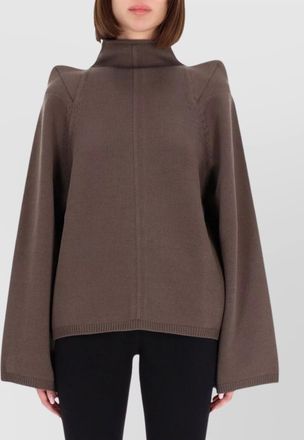 Rick Owens high neck long sleeve top with shoulder detail