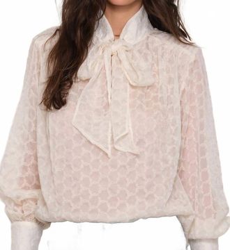 Heartloom Rainne Bow Neck Top In Ivory