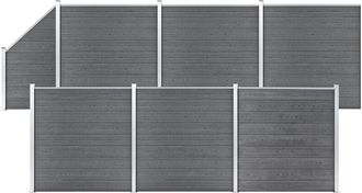 vidaXL Vidaxl - Set De Valla 6 Cuadradas + 1 Oblicua Wpc Gris 1138x186 Cm