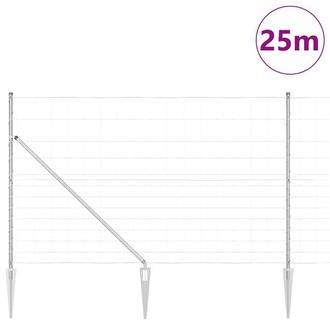 Berkfield Home Modern Field Fence 1.5x25 m Galvanised Steel in Silver