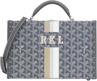 Goyard Pre-owned Grand Hotel Coated Canvas Cow Leather Shoulder Bag - Dames - Vintage Handtas - Grijs - ONE Size - Leer - Vintage