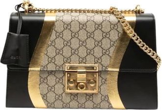 Gucci Pre-owned Shoulder Bags, female, Brown, Size: ONE SIZE Pre-owned Padlock Crossbody Bag
