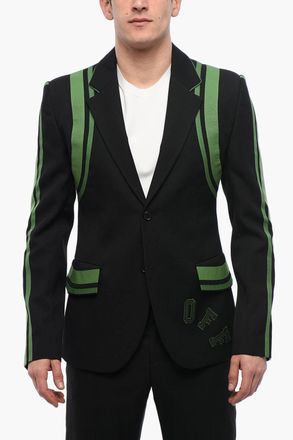 Off-white Blazer in Lana FORMAL VARS con Dettagli Tape Off-White