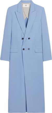 Ami double-breasted blazer maxi dress - women - Viscose/Virgin Wool - 34 - Blue