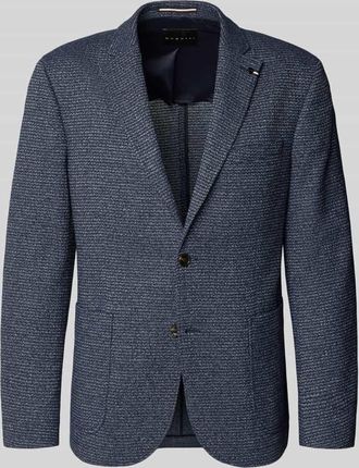 Bugatti Slim Fit 2-Knopf-Sakko mit Strukturmuster in Jeansblau, Gr&ouml;&szlig;e 110