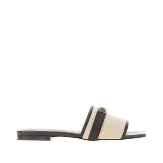 Tod's T Timeless leather and canvas slides Woman 36