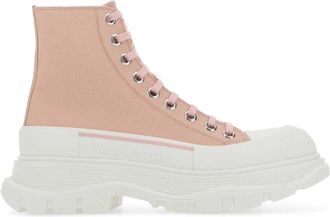 Alexander McQueen Roze Canvas Tread Slick Sneakers - Dames - Veterlaarzen - Roze - 36 1/2 EU - Schoenen