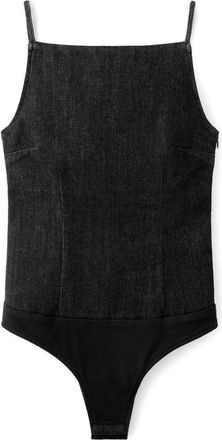 Mango June Denim Bodysuit in Black at Nordstrom, Size X-Small
