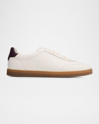 Brunello Cucinelli Men & apos;s Deerskin Leather T-Toe Sneakers
