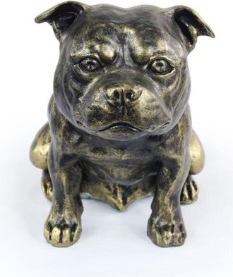OEM Staffordshire Bull Terrier, Staffik, Staffi - Estatuilla De Perro, Perro Sentado En El Escritorio, Decoraci&oacute;n Para La Sala De Estar De Un Amante De Lo