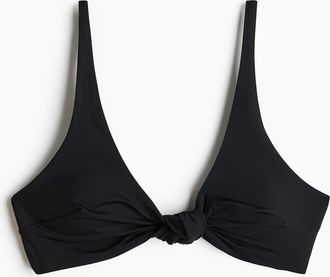H&M Wattiertes Bikinitop - Schwarz