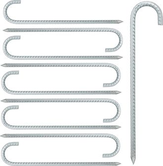 Relaxdays Pack 40 Piquetas De Camping, Estacastienda De Campa&ntilde;a, Clavijas Suelo, 38,5 Cm, Acero Resistente, Plateado
