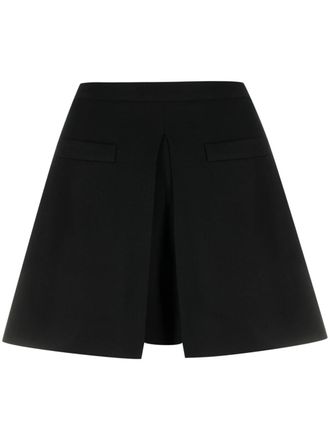 Moschino pleat-detail short shorts - women - Acetate/Elastane/Viscose/Cupro - 40 - Black