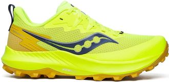 Saucony Womens Peregrine 14 Trail Running Shoes, Citron/Oak, 5.5