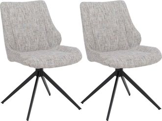 Hhg [nunca Usado] Juego De 2 Sillas De Comedor Hhg-961, Sillas De Cocina, Giratorias Con Funci&oacute;n &laquo;auto-return&raquo;, Tejido De Chenilla (410 G/m&sup2;) Con Certific