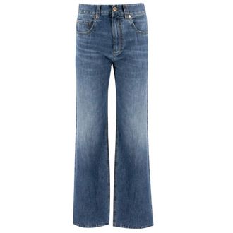 Brunello Cucinelli Dames, Jeans, Blauw, Maat: S Katoen