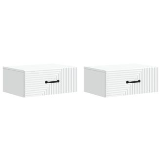 vidaXL Mesita De Noche De Pared Con Caj&oacute;n 2 Pcs 49 X 34,5 X 20 Cm Vidaxl