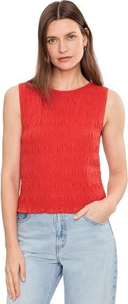 Madewell Smocked Boatneck Tank Top Womens Clothing Wild Poppy : XL (Womens 14-16), Cotton/Linen