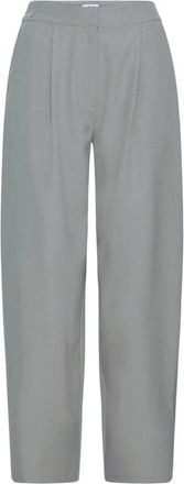 Ichi Straight Broeken - Dames - Straight fit broeken - Grijs - 2XL - Leer - Broeken